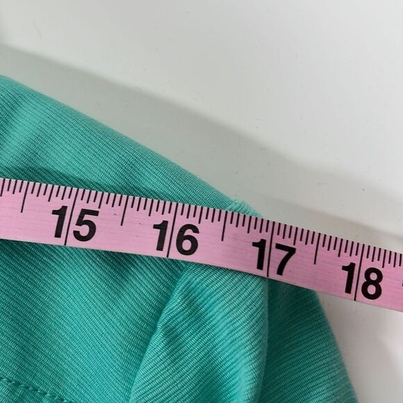 Anthracite Women’s Fully Lined Lightweight Coat w/Snakeskin Buttons. Turquoise. - Picture 10 of 12